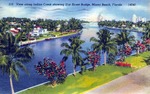 View along Indian Creek showing 21st Street Bridge, Miami Beach, Florida by Hampton Dunn