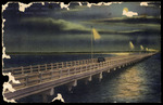 Night View of Gandy Bridge, Between St. Petersburg and Tampa, Florida by Hampton Dunn