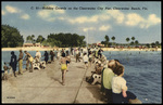 Holiday Crowds on the Clearwater City Pier, Clearwater Beach, Florida by Hampton Dunn