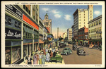 Central Avenue, Looking Towards Tampa Bay, Showing the Famous Green Benches, St. Petersburg, Florida by Hampton Dunn