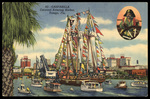 Gasparilla Carnival Entering Harbor, Tampa, Florida by Hampton Dunn
