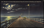Moonlight over Gandy Bridge, Spanning Tampa Bay between St. Petersburg and Tampa, Florida by Hampton Dunn