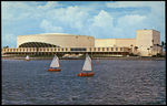 Sailboats in Front of Bayfront Center. by Hampton Dunn