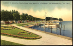 Causeway to Municipal Pier Showing Yacht Basin, St. Petersburg "The Sunshine City," Florida by Hampton Dunn