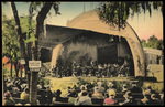 Band Shell and Scotch Kiltie Band, Williams Park, St. Petersburg, Florida by Hampton Dunn