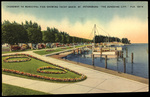 Causeway to Municipal Pier Showing Yacht Basin, St. Petersburg, "The Sunshine City", Florida by Hampton Dunn