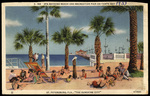 Spa Bathing Beach and Recreation Pier on Tampa Bay. St. Peterburg, Florida , "The Sunshine City". by Hampton Dunn