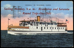 "MoonGlo", St. Petersburg, Florida Sailing Monday, 9 a.m.: Bradenton and Sarasota. Round Trip - One Day. by Hampton Dunn