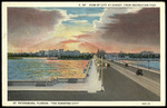 View of City Sunset, from Recreation Pier. St. Petersburg, Florida, "The Sunshine City". by Hampton Dunn