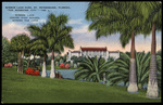 Mirror Lake Park, St. Petersburg, Florida "The Sunshine City". Mirror Lake Junior High School Across the Lake. by Hampton Dunn