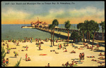 Spa Beach and Municipal Pier on Tampa Bay, St. Petersburg, Florida by Hampton Dunn