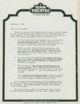 Letter, John C. Bell to Tampa Theatre Film Club Member, September 2, 1988 by John C. Bell and Tampa Theatre
