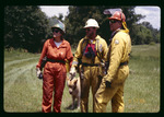 Prescribed fire crew and dog by Hillsborough County ELAPP