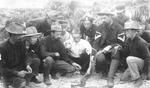 Troops from the 2nd Virginia Volunteers observe a diamondback rattlesnake