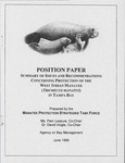 Position Paper: Summary of Issues and Recommendations Concerning Protection of the West Indian Manatee (Trichecus Manatus) in Tampa Bay