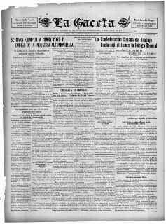 La Gaceta, October 28, 1933