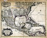 Carte du Mexique et de la Floride, des terres angloises et des Isles Antilles, du cours et des environs de la riviere de Mississippi by Guillaume de L'Isle