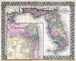 County map of Florida by S. Augustus Mitchell
