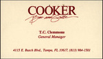 Business Card, Cooker Bar and Grille, Tampa, Florida by Cooker Bar and Grille