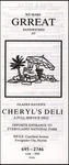 Menu, Cheryl's Deli, Everglades City, Florida