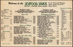 Menu, Seafood Shack, Cortez, Florida by Seafood Shack