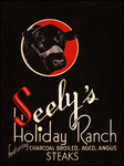 Menu, Seely's Holiday Ranch, Tampa, Florida