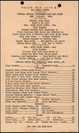 Menu, White Way Café #1, Special Musical Programme, Tampa, Florida, July 22, 1927