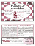 Menu, Villaggio Ristorante Italiano, Lutz, Florida, May 2004