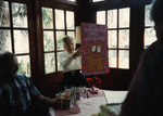 Helen Cruickshank receives an oversized birthday card, 1994 by Unknown