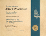 Department of the Interior Certificate for "Birds in Our Lives," October 1966 by United States. Department of the Interior