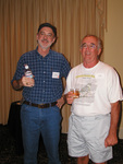 Peter Merritt and Ned Shuler smile for a photo during a Florida Ornithological Society (FOS) meeting in Mount Dora