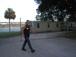Pam Bowen smiles mid-walk, Leesburg, Florida