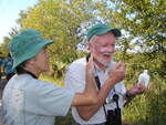 Jack Hailman and Liz Hailman apply sunscreen, Leesburg, Florida by Florida Ornithological Society