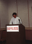 John Cinbura speaks at the Florida Ornithological Society (FOS) 1994 spring meeting in West Palm Beach