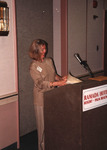 Sheila Mahoney speaks at the Florida Ornithological Society (FOS) 1994 spring meeting in West Palm Beach