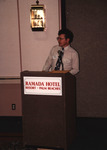 Greg Butcher of the ABA speaks at the Florida Ornithological Society (FOS) 1994 spring meeting in West Palm Beach