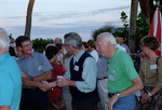 Florida Ornithological Society (FOS) members shake hands and mingle during the 1995 fall meeting in Cocoa Beach