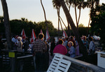 A crowd of Florida Ornithological Society (FOS) members chat and mingle during the 1995 fall meeting in Cocoa Beach