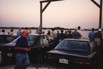A crowd of Florida Ornithological Society (FOS) members line the deck of a ferry in Jacksonville, Florida while observing seabirds