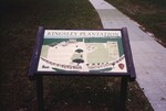 An informational plaque describes Kinglsey Plantation in Jacksonville, Florida