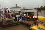 Florida Ornithological Society members exit a boat tour at the Port of Tampa
