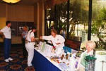 A Florida Ornithological Society booth sells informational pamphlets, t-shirts, and other merchandise at a meeting in Tampa, Florida