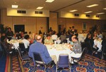 A banquet hall of Florida Ornithological Society members dines during a meeting in Tampa, Florida