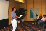 Gian Basili gives a presentation at a Florida Ornithological Society meeting in Tampa, Florida