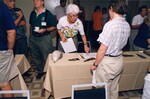 Mary Davidson provides instructions on observing bird skins during a Florida Ornithological Society meeting in Gainesville, Florida