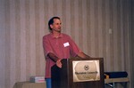 Jim Cox speaks during a Florida Ornithological Society meeting in Gainesville, Florida