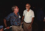 Ted Below chats with another Florida Ornithological Society member during the 1996 meeting in the Bahamas