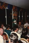 A FOS member pauses mid-speech during the 1996 fall meeting in the Bahamas by Florida Ornithological Society