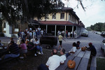 Florida Ornithological Society (FOS) members picnic around a smoker and carved pumpkins at Archbold Biological Station