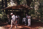 Florida Ornithological Society members register for a birding trip at the Birdsong Nature Center in Thomasville, Georgia